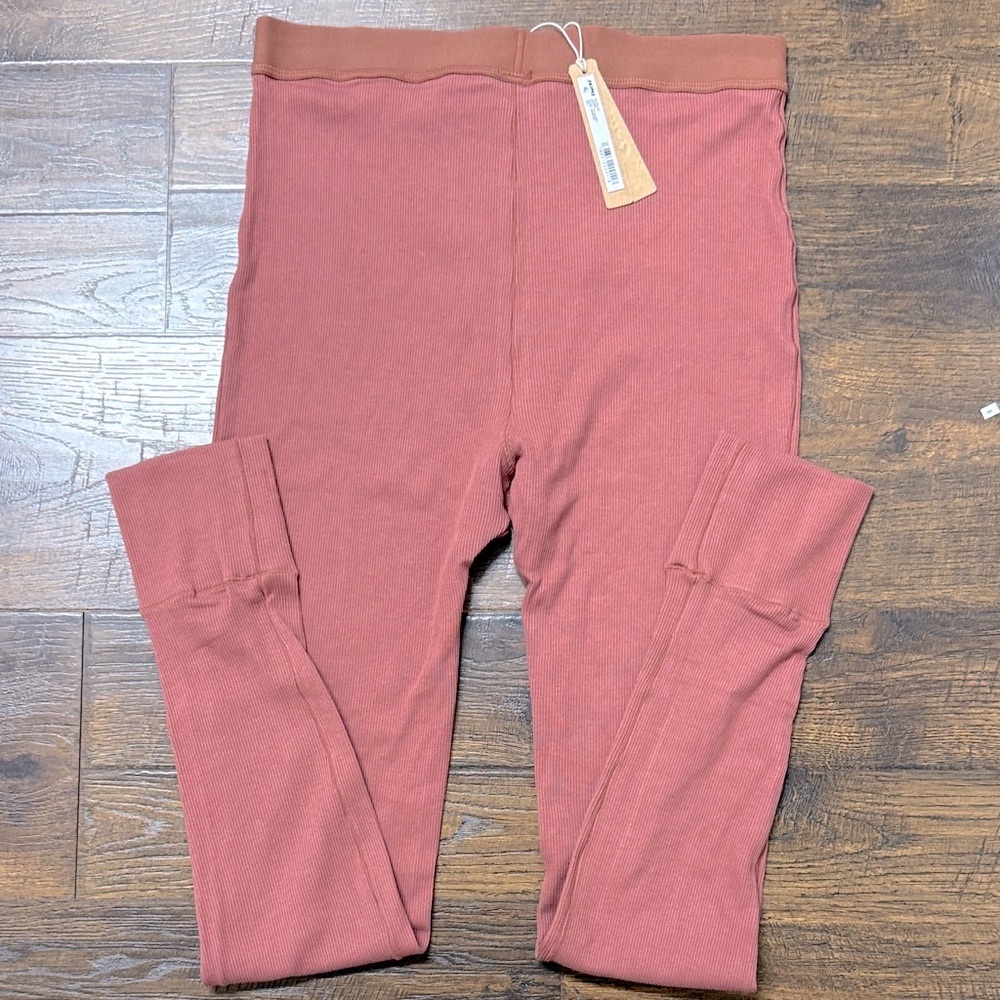 SKIMS Cotton Rib Leggings size Large Redwood color - Picture 6 of 6